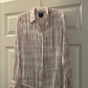 Pink Tie-Dye Button-Up Blouse